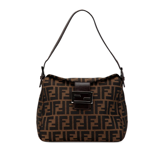 Luxury FendiZucca Canvas Double Flap Shoulder Bag (SHG-5160t3)