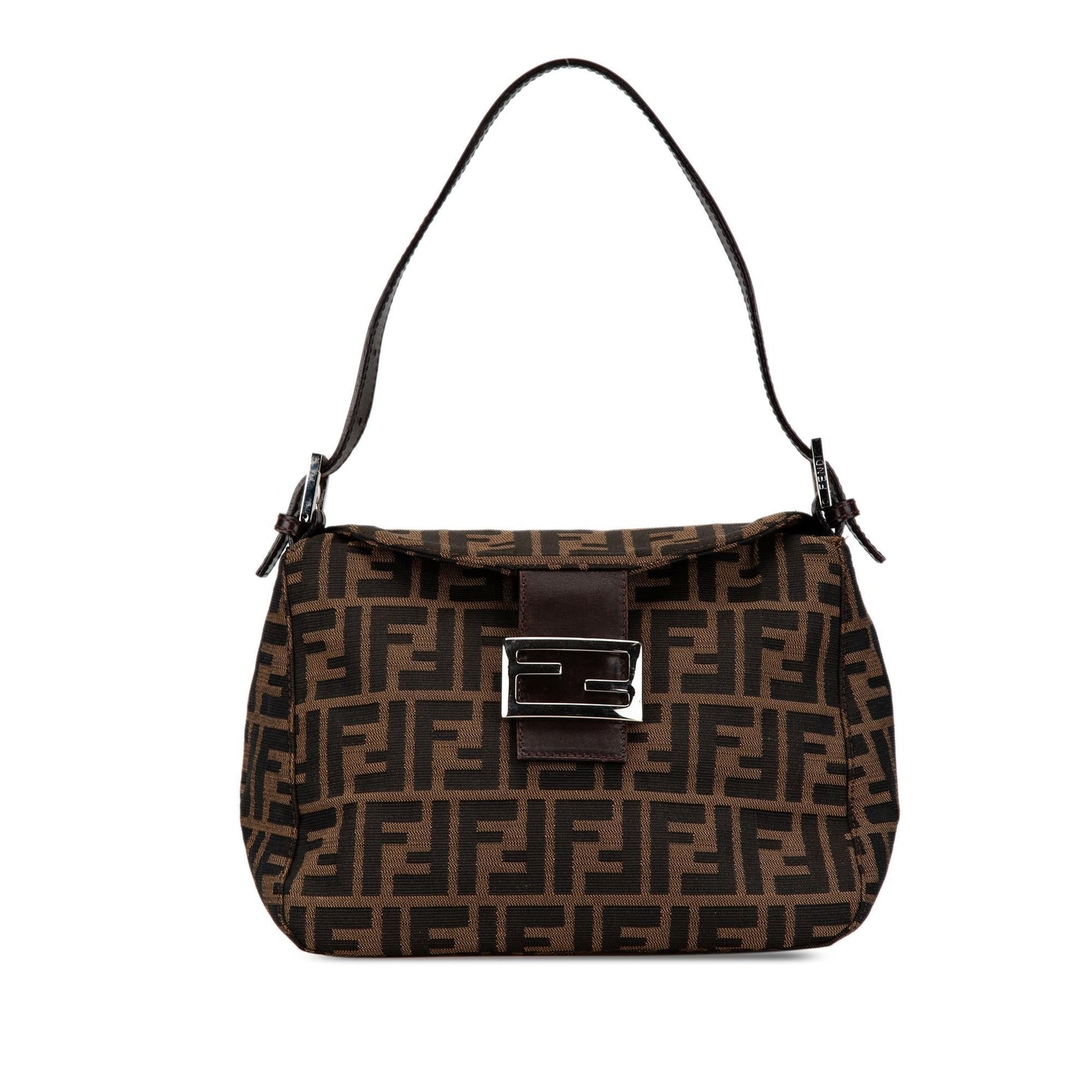 Luxury FendiZucca Canvas Double Flap Shoulder Bag (SHG-ulez5F)
