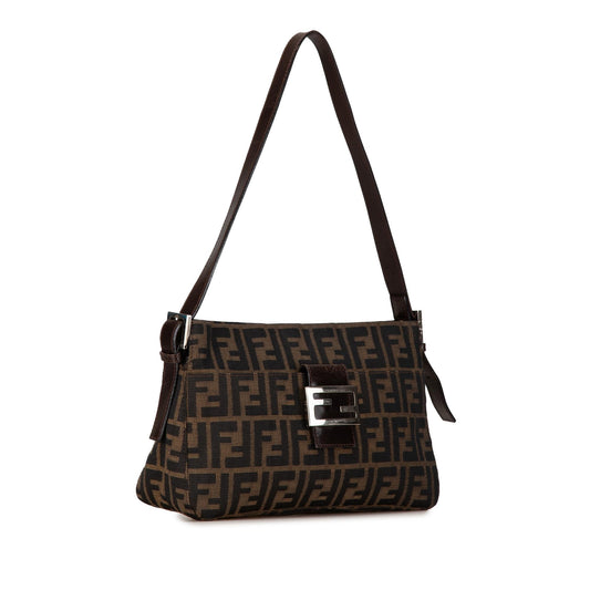 Luxury FendiZucca Canvas Flap Shoulder Bag (SHG-PNNTeW)