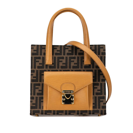 Luxury FendiZucca Canvas Front Pocket Tote (SHG-Ms185y)
