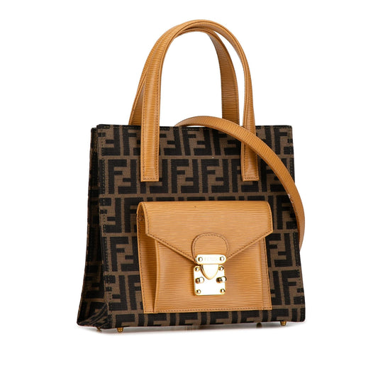 Luxury FendiZucca Canvas Front Pocket Tote (SHG-Ms185y)