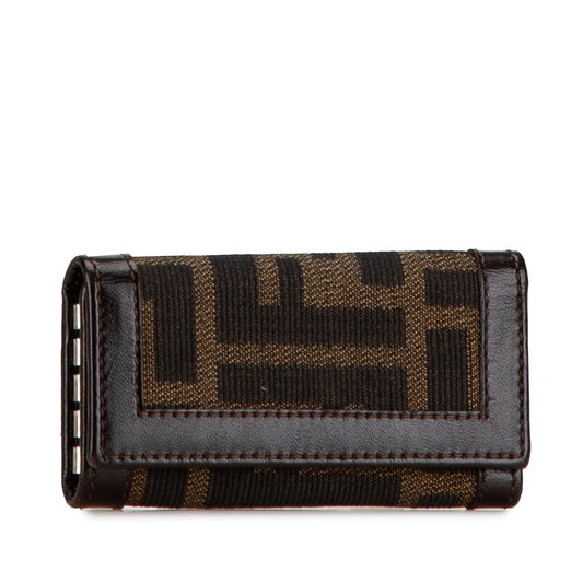 Luxury FendiZucca Canvas Key Holder (SHG-AvOj6a)
