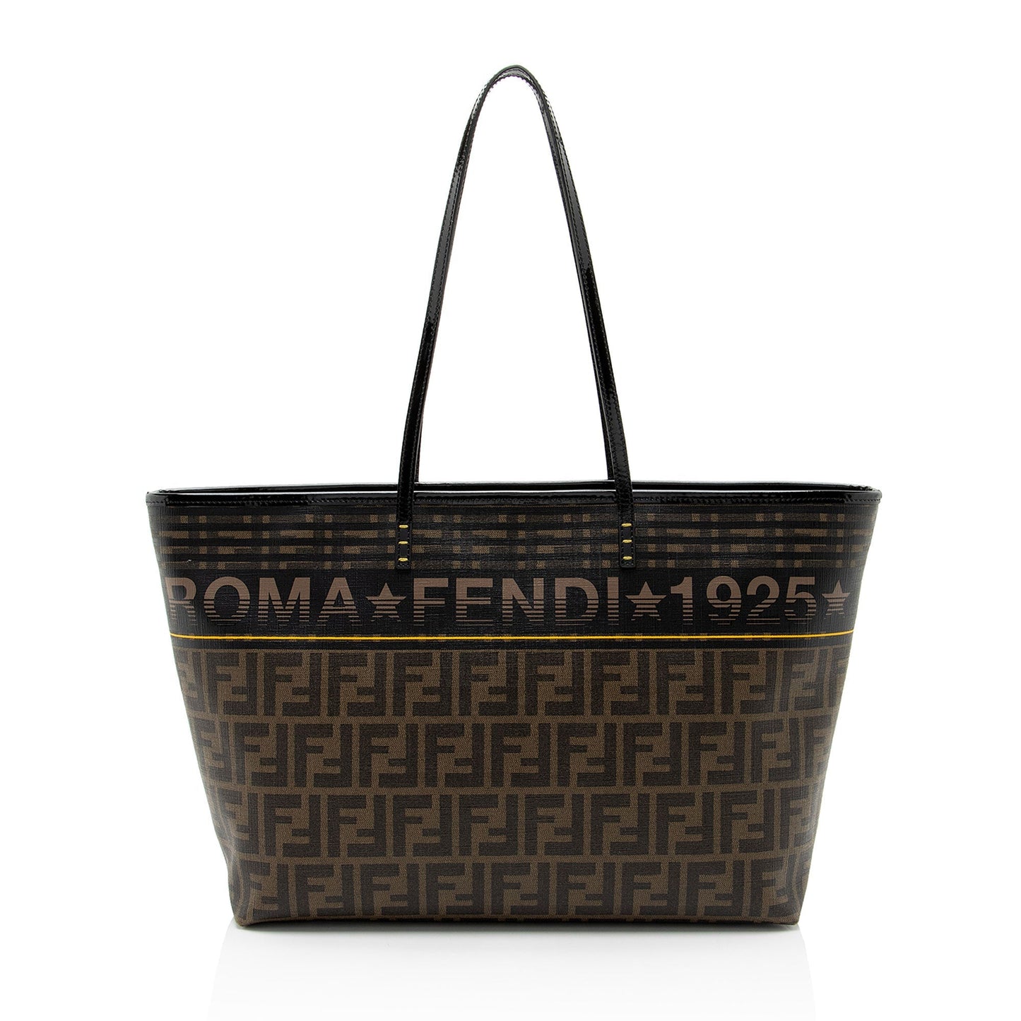 Luxury FendiZucca Canvas Logo Medium Roll Tote (SHF-U2XZrj)
