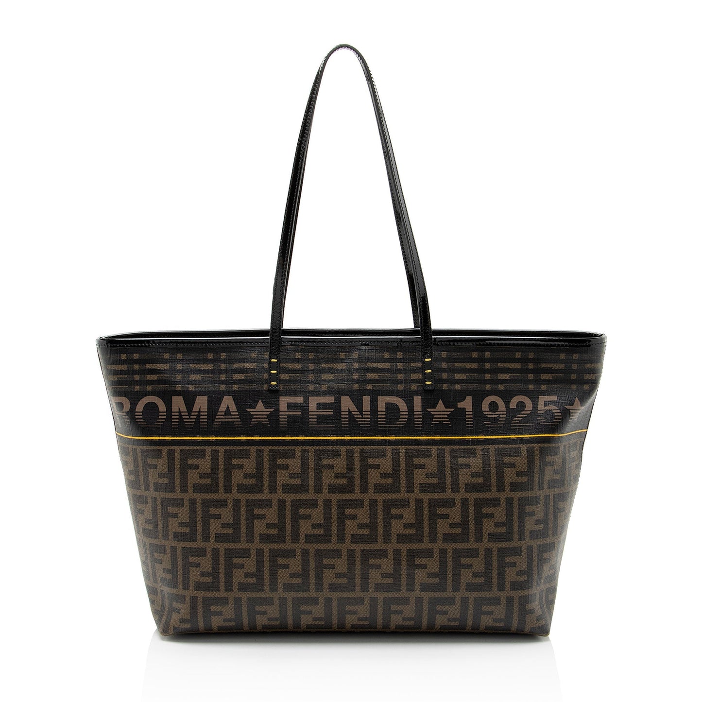 Luxury FendiZucca Canvas Logo Medium Roll Tote (SHF-U2XZrj)