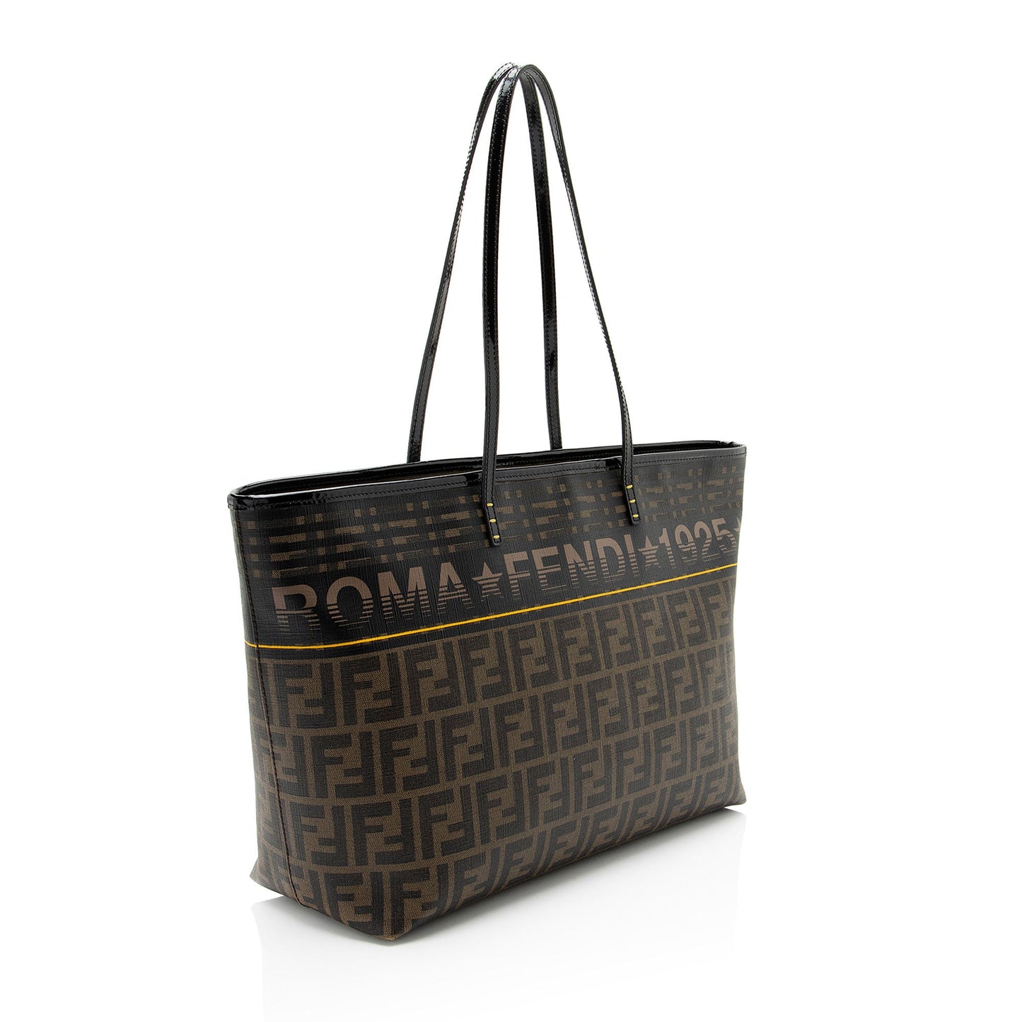 Luxury FendiZucca Canvas Logo Medium Roll Tote (SHF-U2XZrj)