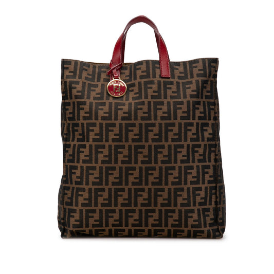 Luxury FendiZucca Canvas Vertical Shopping Tote (SHG-oMb6qG)