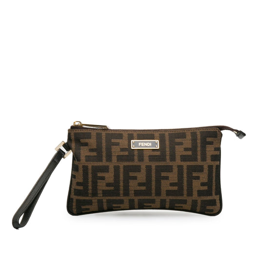 Luxury FendiZucca Canvas Wristlet Pouch (SHG-tzeTUn)