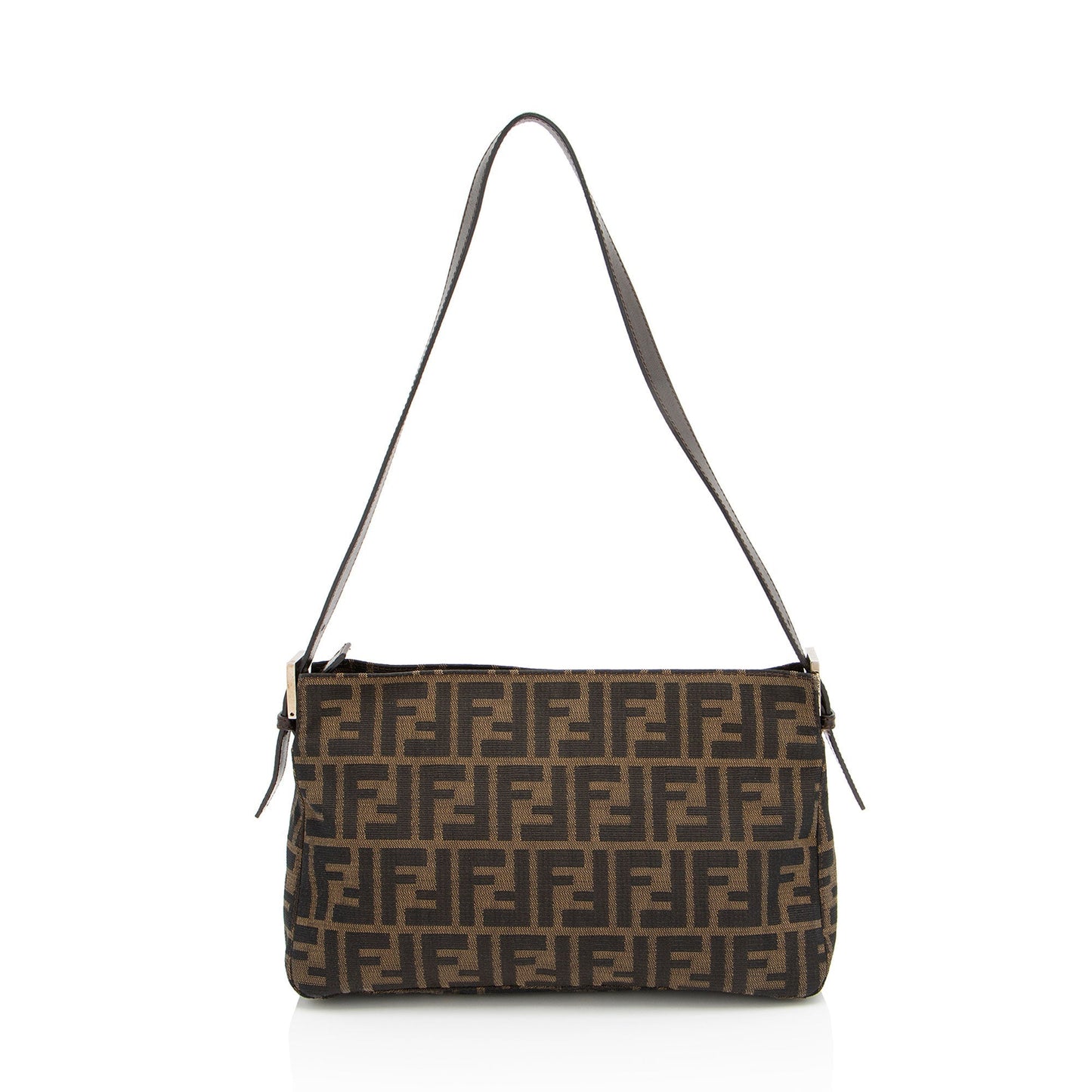 Luxury FendiZucca Zip Top Shoulder Bag (SHF-RhBEmx)