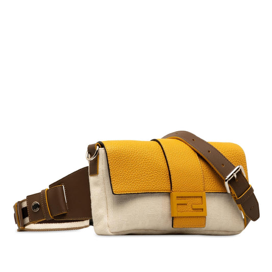 Luxury FendiZucca Canvas and Leather Convertible Baguette (SHG-KaNFYi)