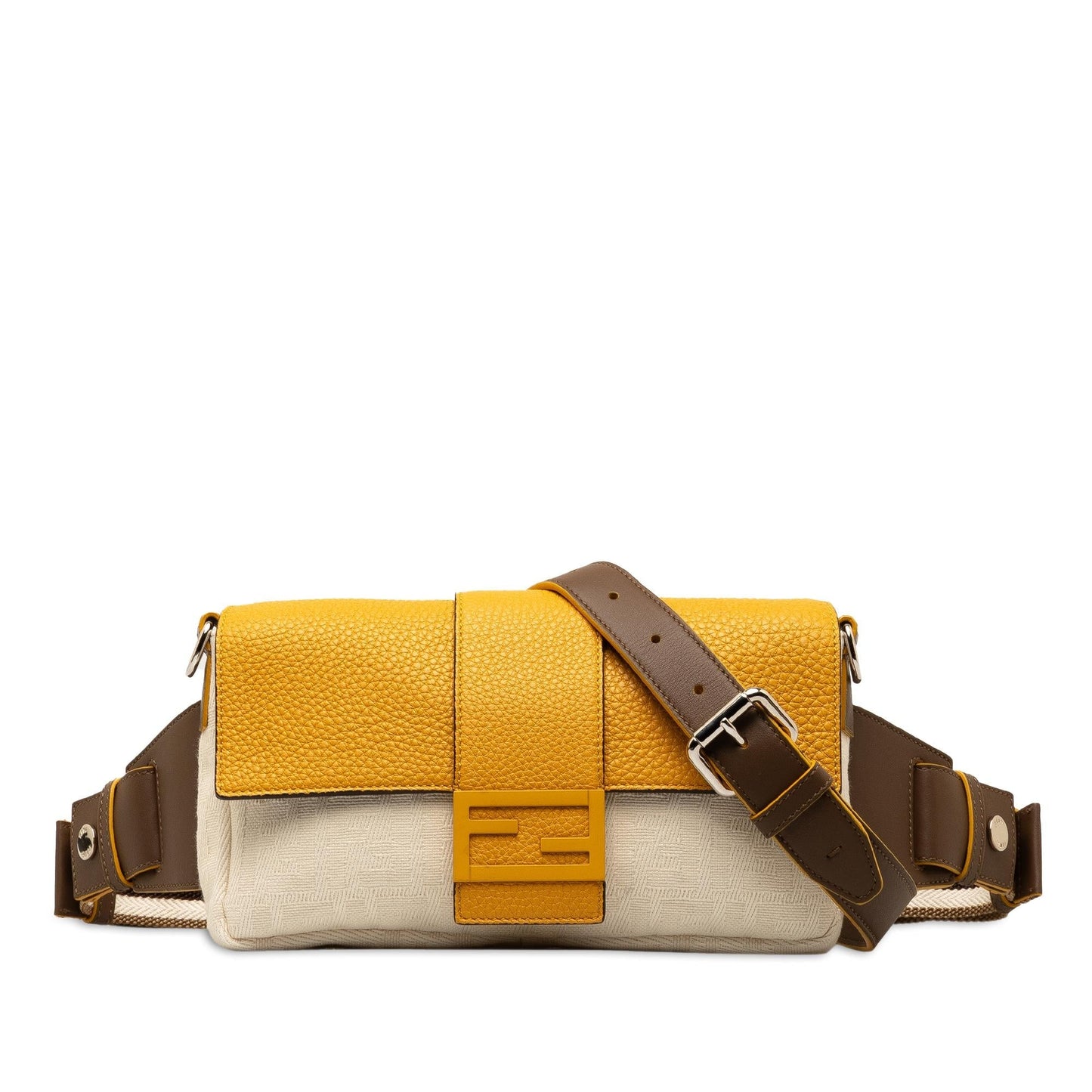 Luxury FendiZucca Canvas and Leather Convertible Baguette (SHG-X1HAvY)