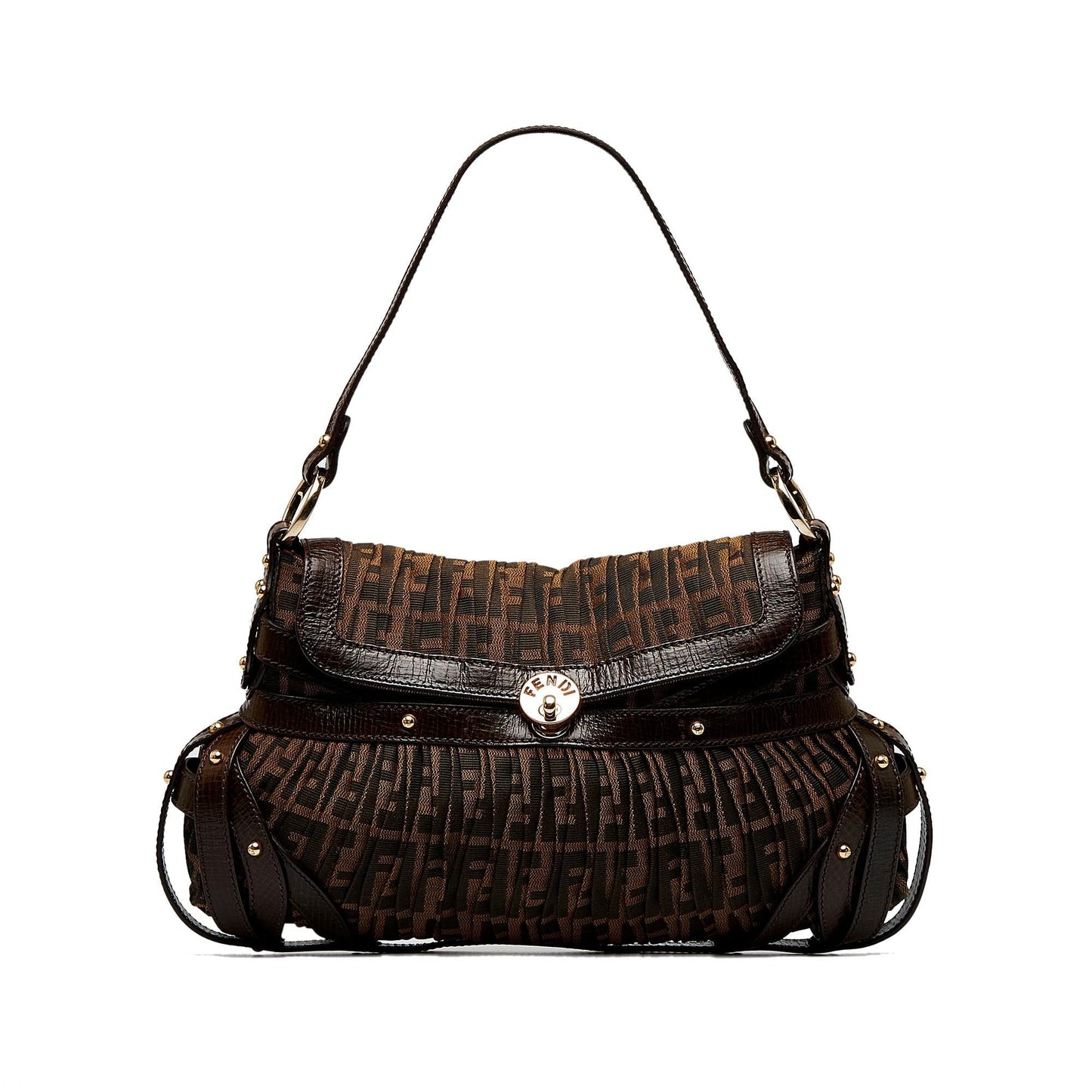 Luxury FendiZucca Chef Pleated Shoulder Bag (SHG-y51GY1)