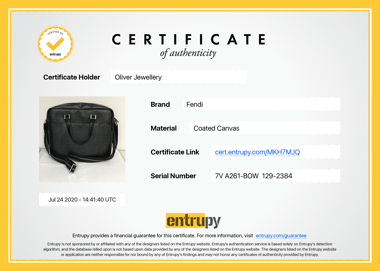 Fendi Zucca Coated Canvas Briefcase