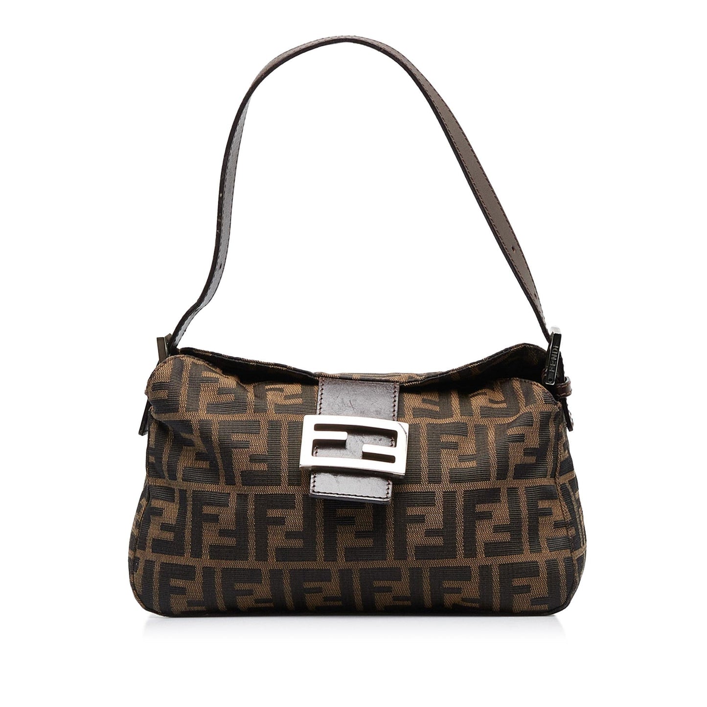 Luxury FendiZucca Double Flap Canvas Baguette (SHG-xPKfDO)