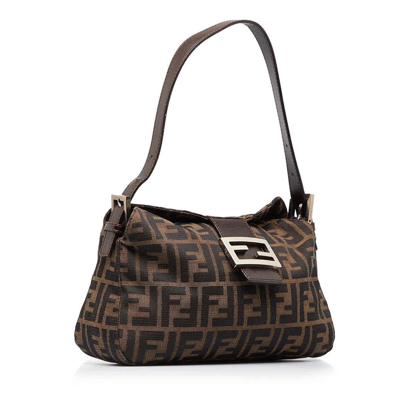 Luxury FendiZucca Double Flap Canvas Baguette (SHG-xPKfDO)