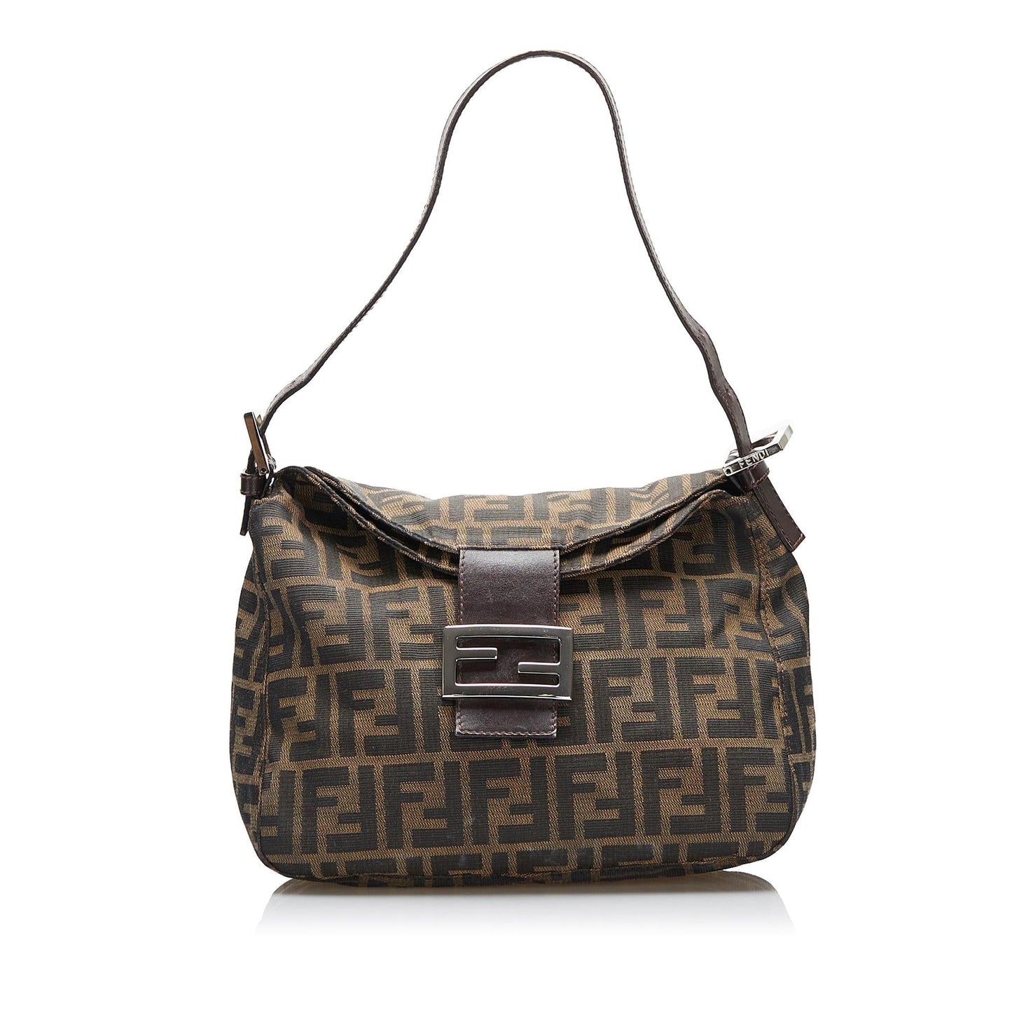 Luxury FendiZucca Double Flap Shoulder Bag (SHG-Ydwd2J)