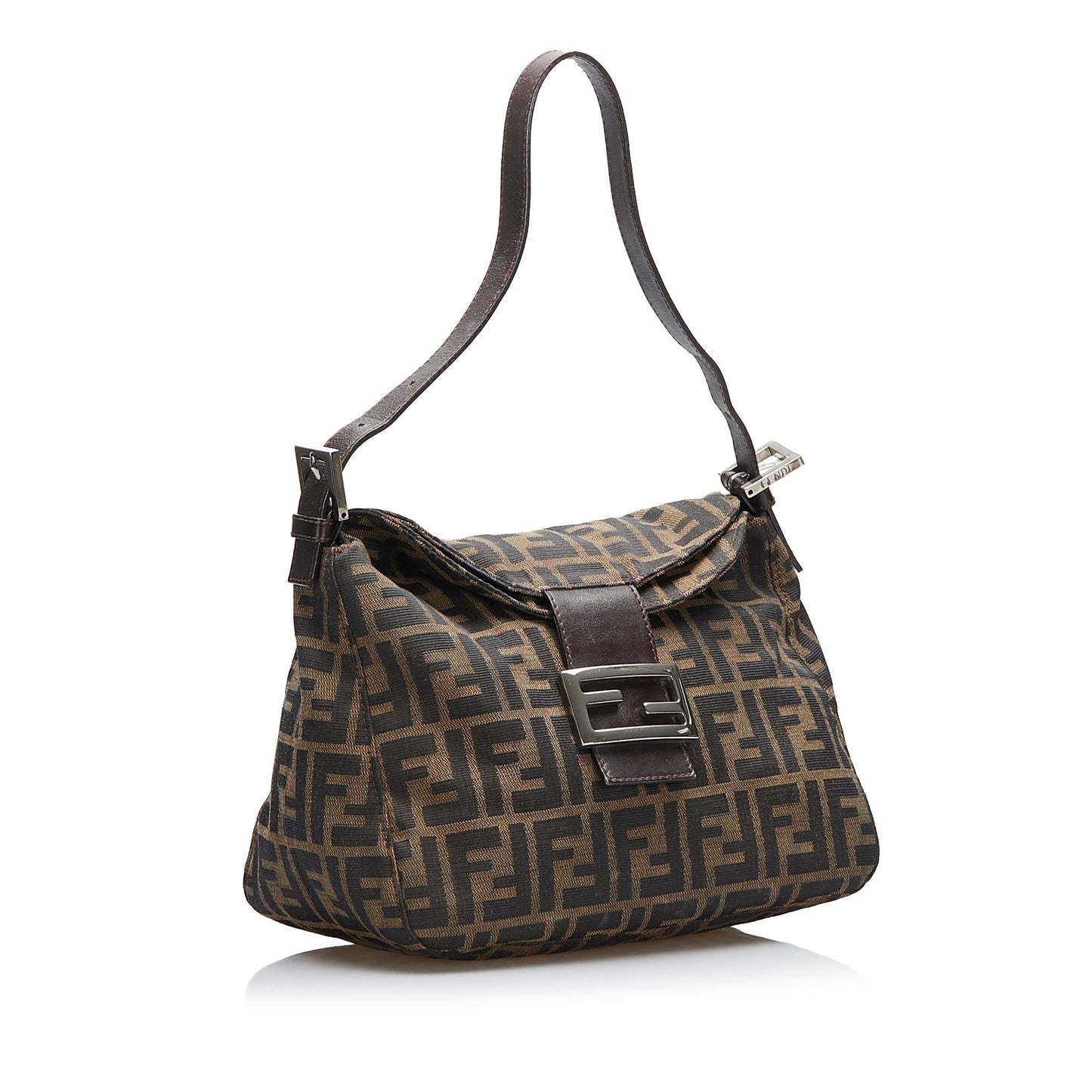 Luxury FendiZucca Double Flap Shoulder Bag (SHG-Ydwd2J)
