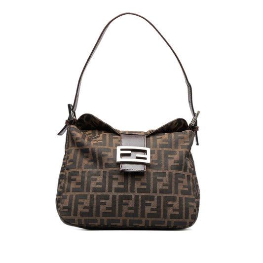 Luxury FendiZucca Double Flap Shoulder Bag (SHG-mQyT1Z)