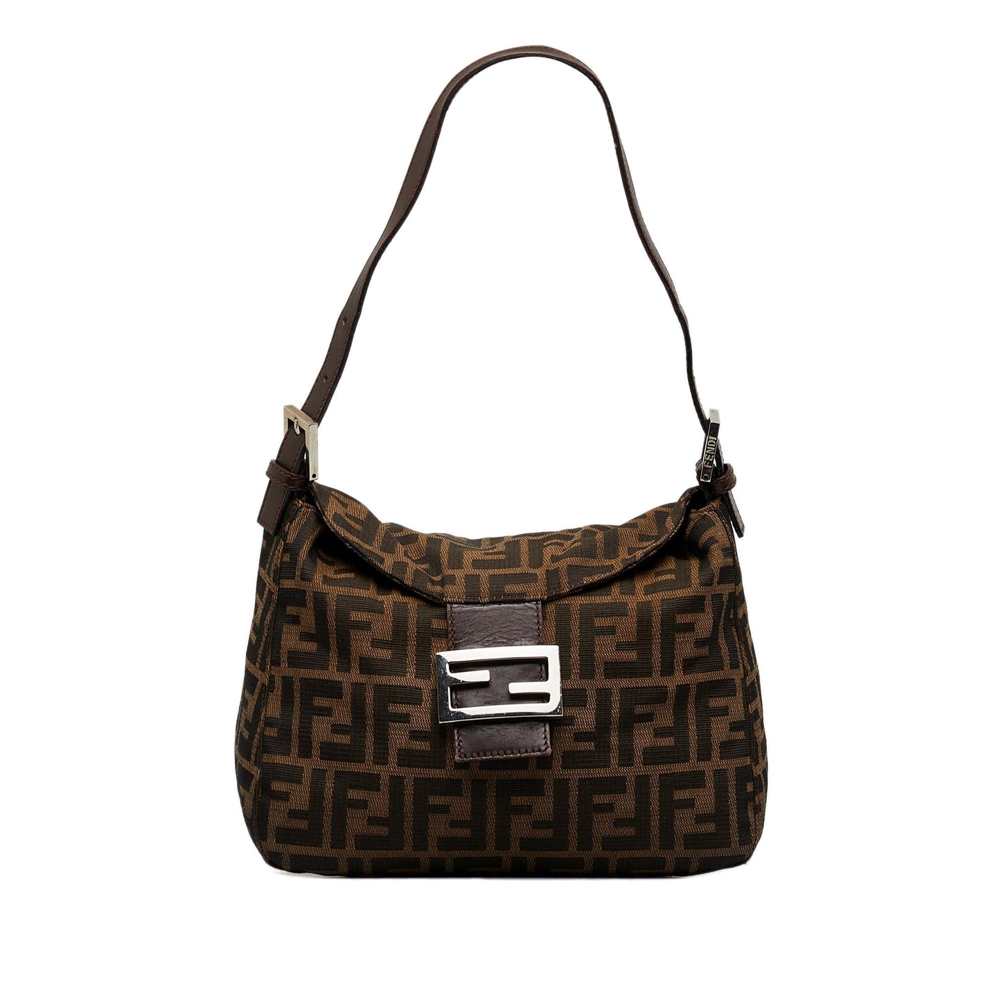 Luxury FendiZucca Double Flap Shoulder Bag (SHG-oSvq5T)