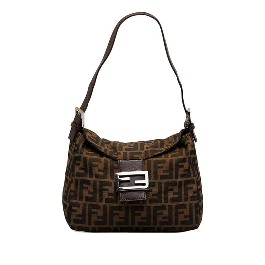 Luxury FendiZucca Double Flap Shoulder Bag (SHG-oSvq5T)