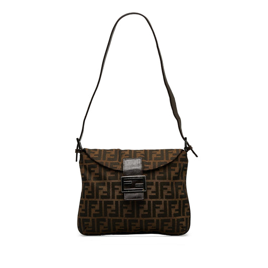 Luxury FendiZucca Double Flap Shoulder Bag (SHG-3yfrKu)