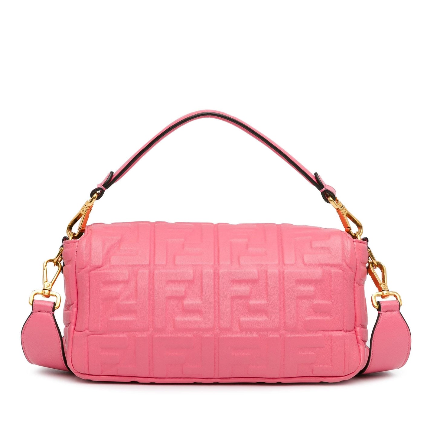 Luxury FendiZucca Embossed Baguette Satchel (SHG-PnP7Su)