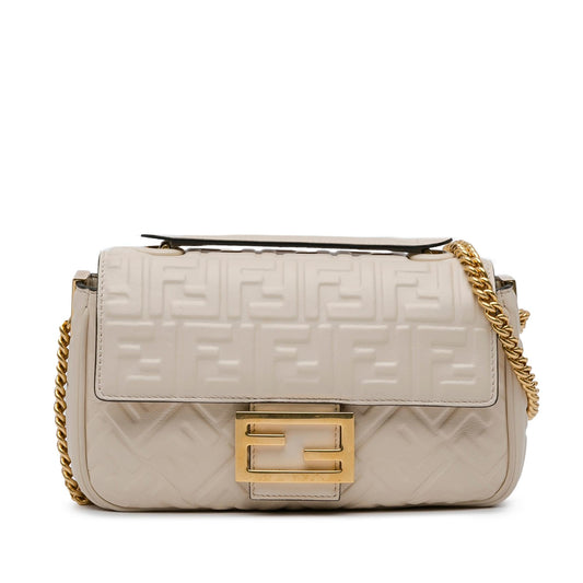 Luxury FendiZucca Embossed Chain Midi Baguette (SHG-InpXQw)
