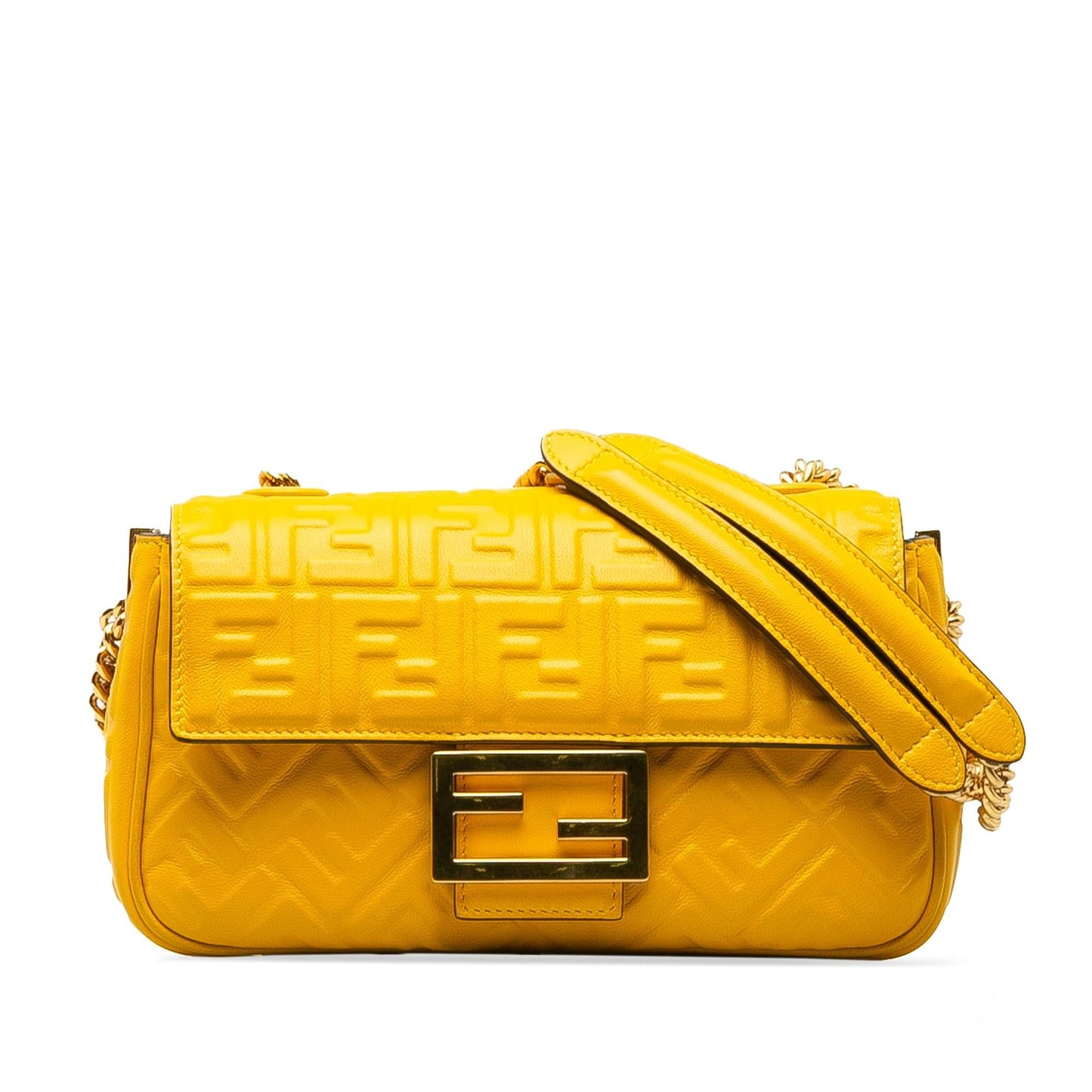 Luxury FendiZucca Embossed Chain Midi Baguette (SHG-eLWxI9)