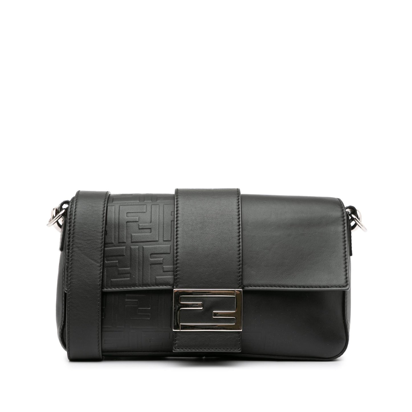 Luxury FendiZucca Embossed Convertible Baguette Crossbody (SHG-rlO8nE)