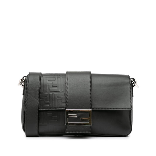 Luxury FendiZucca Embossed Convertible Baguette Crossbody (SHG-rlO8nE)