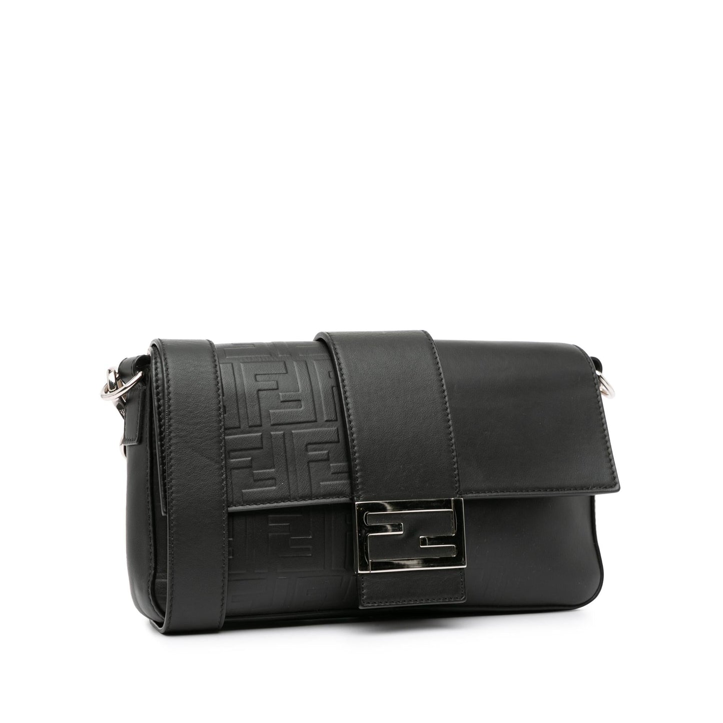 Luxury FendiZucca Embossed Convertible Baguette Crossbody (SHG-rlO8nE)