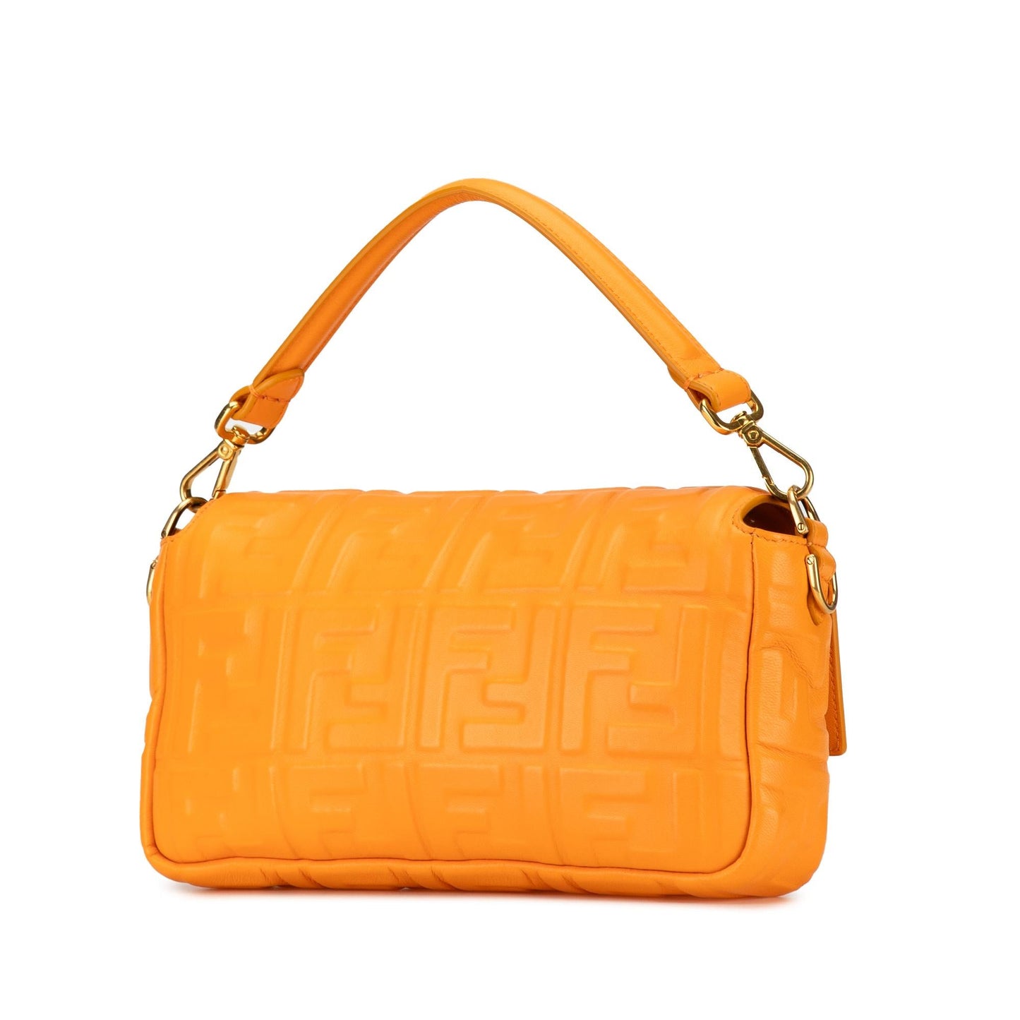 Luxury FendiZucca Embossed Leather Baguette Satchel (SHG-yIkxmI)