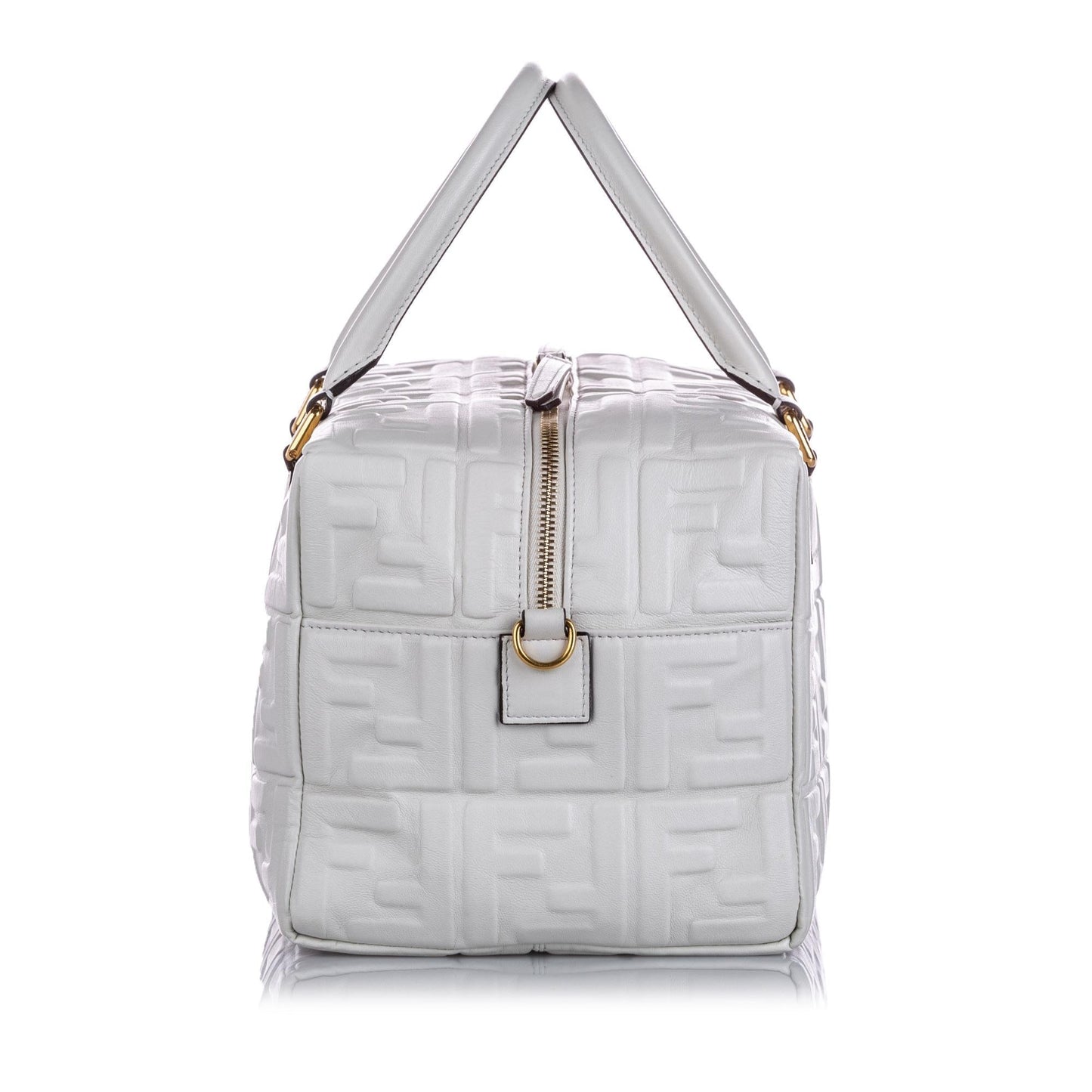 Luxury FendiZucca Embossed Leather Satchel (SHG-15966)