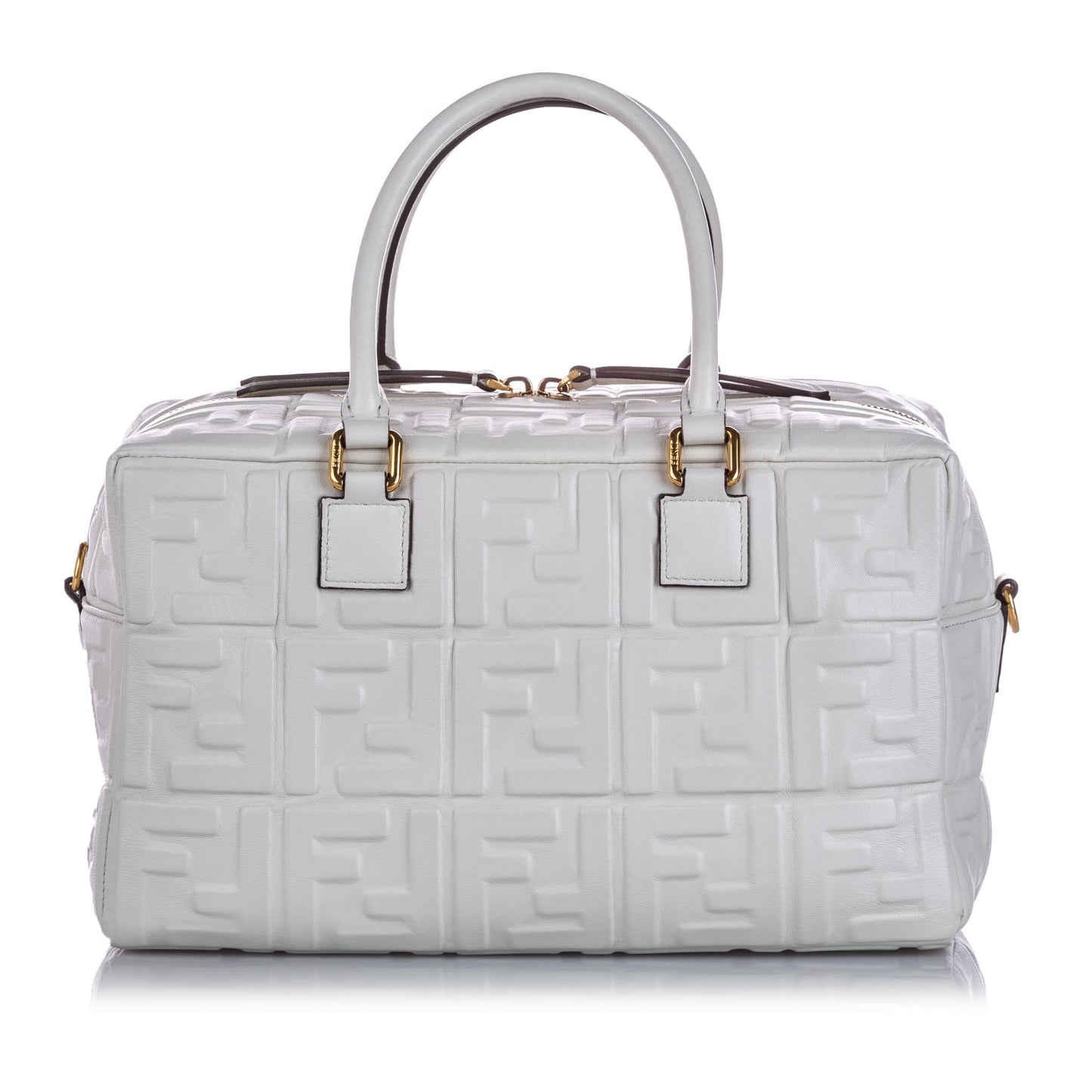 Luxury FendiZucca Embossed Leather Satchel (SHG-15966)