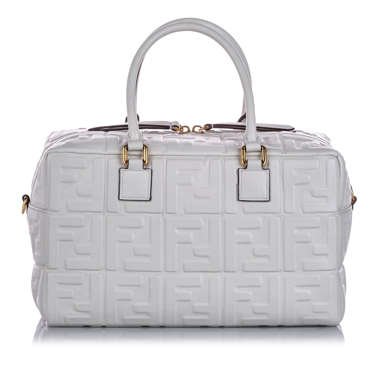 Luxury FendiZucca Embossed Leather Satchel (SHG-15966)