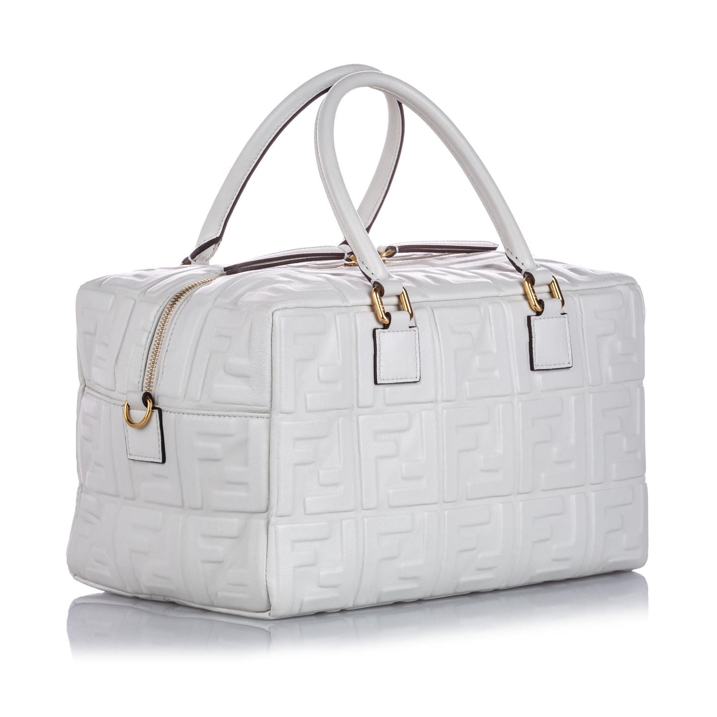 Luxury FendiZucca Embossed Leather Satchel (SHG-15966)