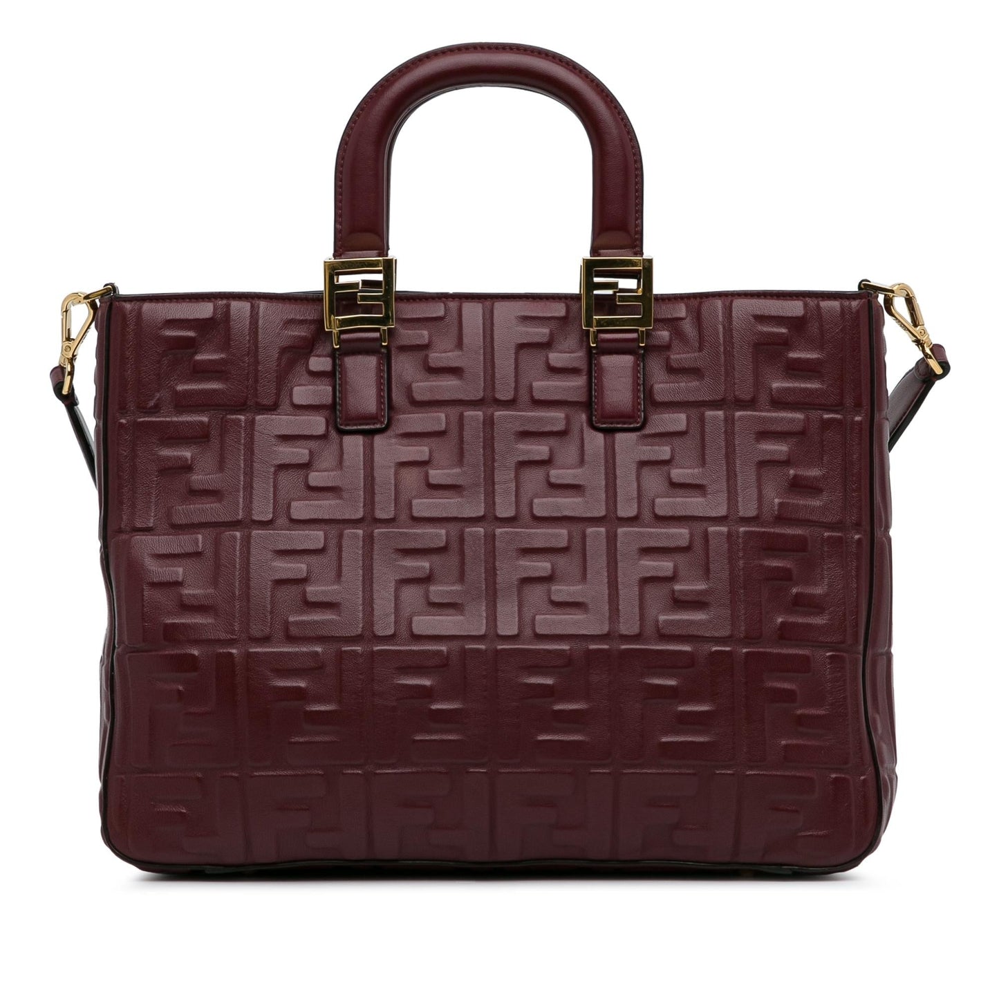 Luxury FendiZucca Embossed Leather Satchel (SHG-Th9GBp)