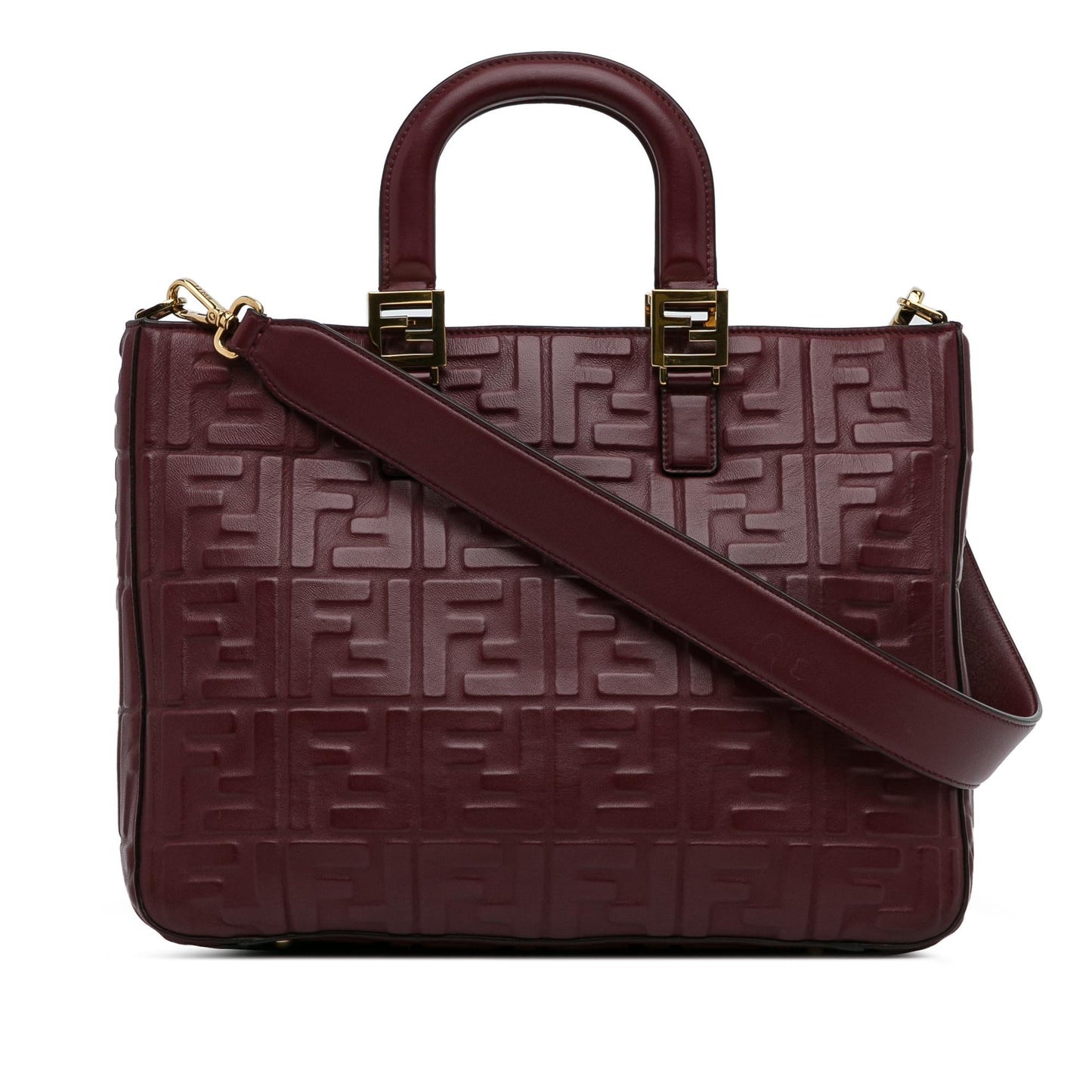 Luxury FendiZucca Embossed Leather Satchel (SHG-Th9GBp)