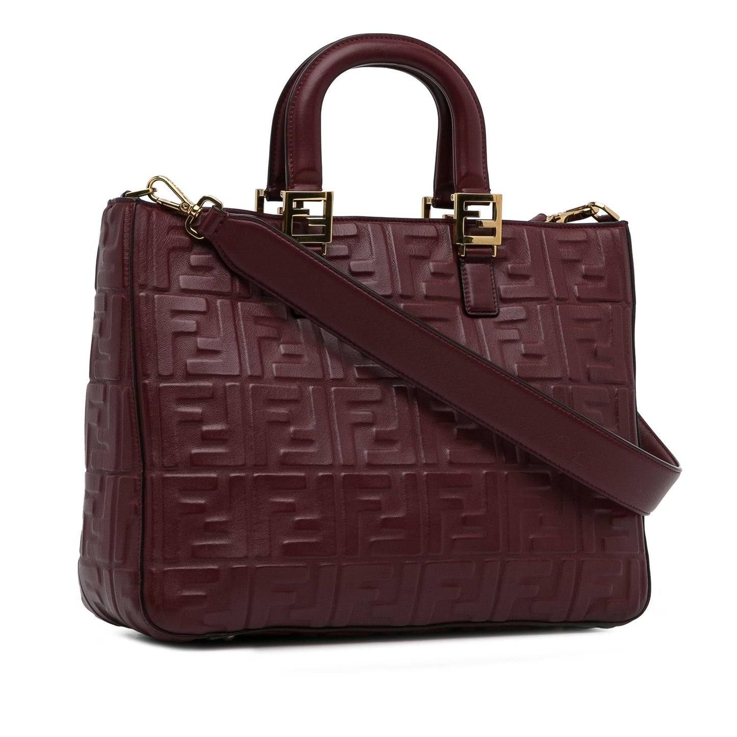 Luxury FendiZucca Embossed Leather Satchel (SHG-Th9GBp)