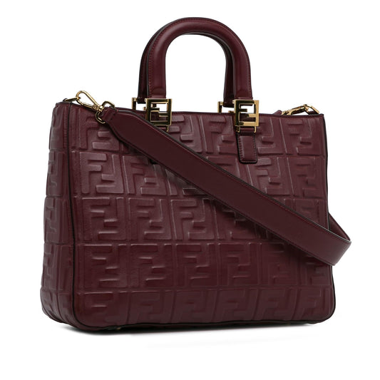 Luxury FendiZucca Embossed Leather Satchel (SHG-Th9GBp)