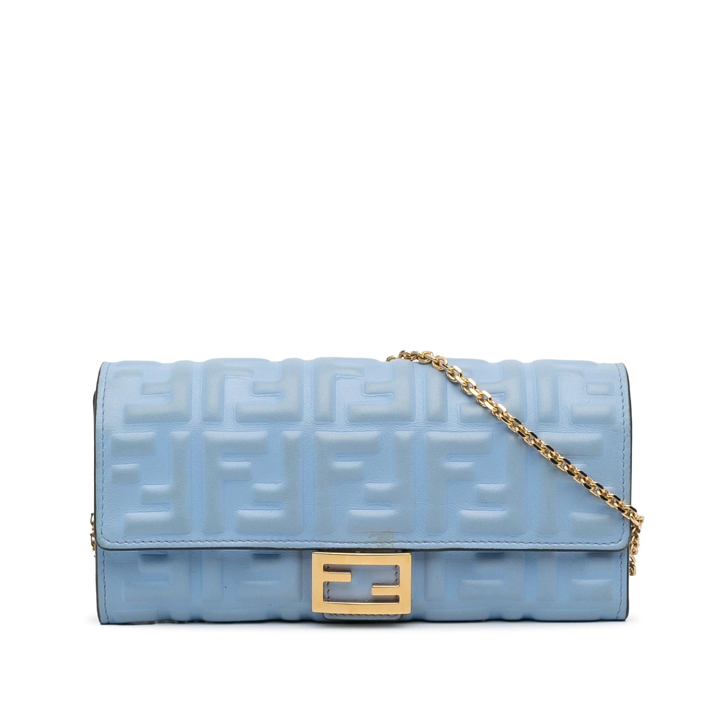 Luxury FendiZucca Embossed Leather Wallet on Chain (SHG-KieunS)