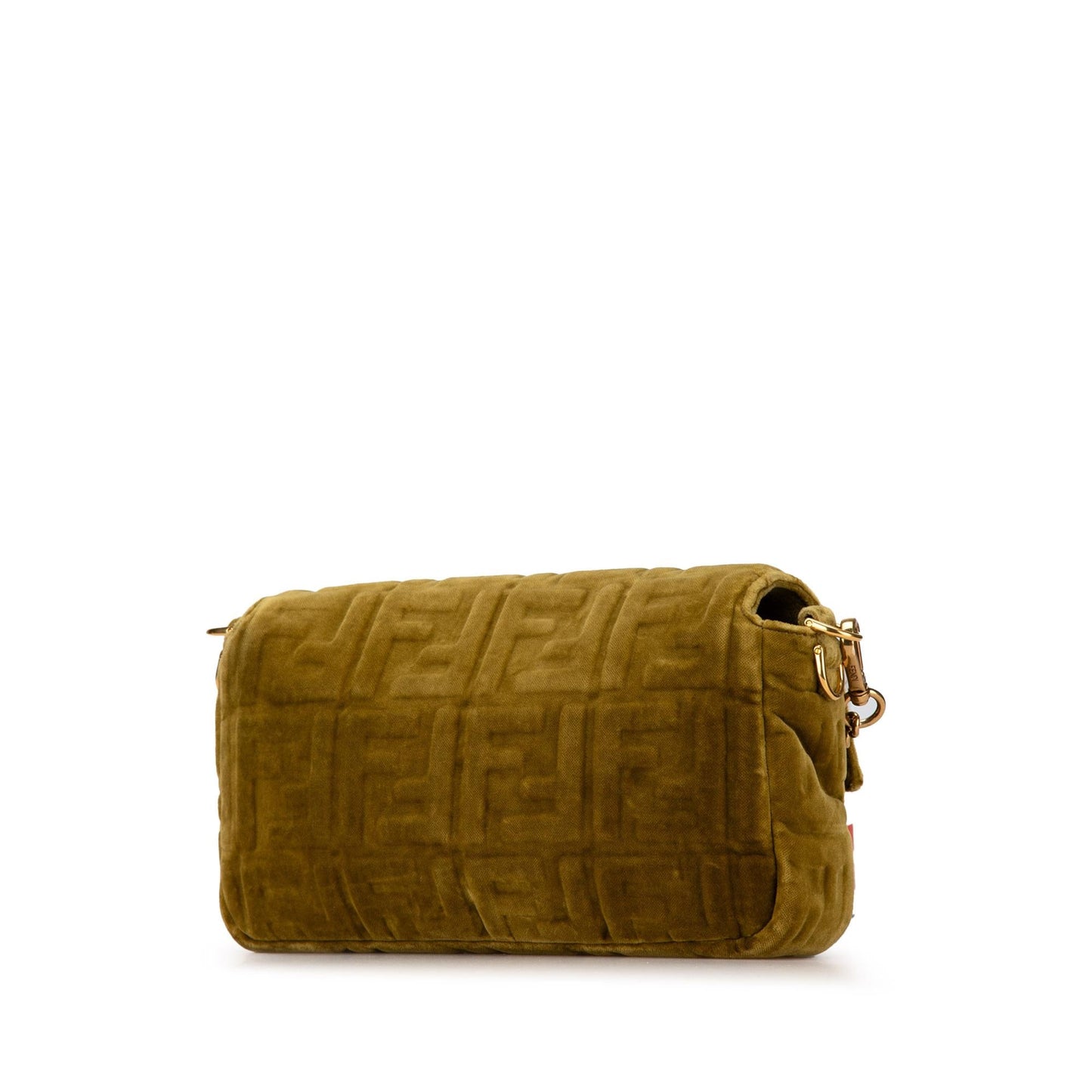 Luxury FendiZucca Embossed Velvet Baguette Satchel (SHG-TmosbZ)