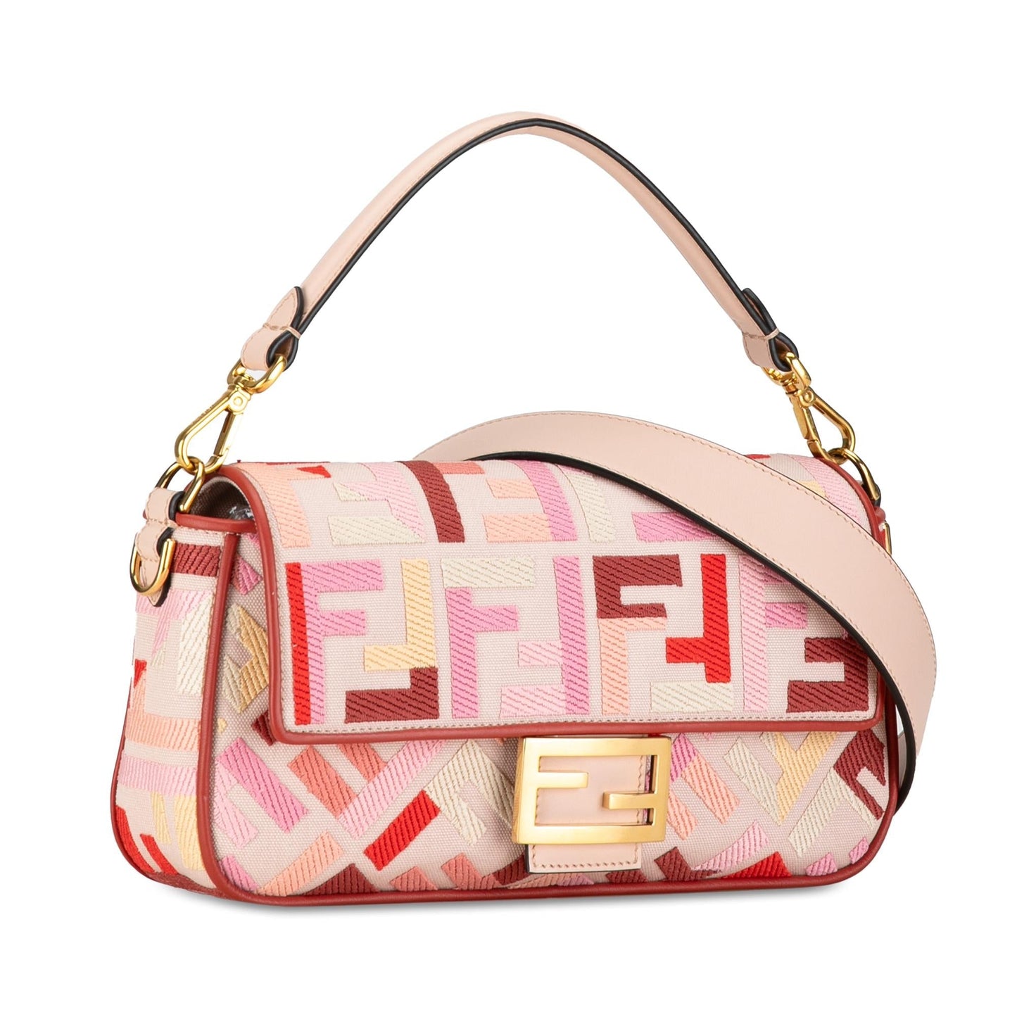 Luxury FendiZucca Embroidered Baguette Satchel (SHG-PGUpqD)