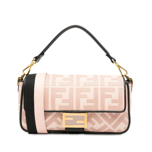 Luxury FendiZucca Embroidered Baguette Satchel (SHG-5WGn2V)