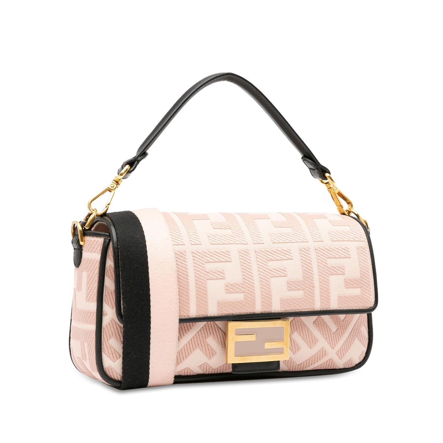 Luxury FendiZucca Embroidered Baguette Satchel (SHG-5WGn2V)