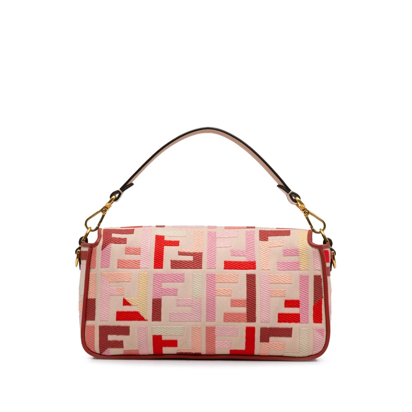 Luxury FendiZucca Embroidered Baguette Satchel (SHG-WloGCz)