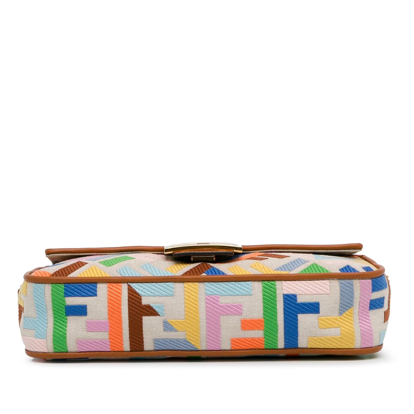 Luxury FendiZucca Embroidered Canvas Baguette Satchel (SHG-iZ39pU)