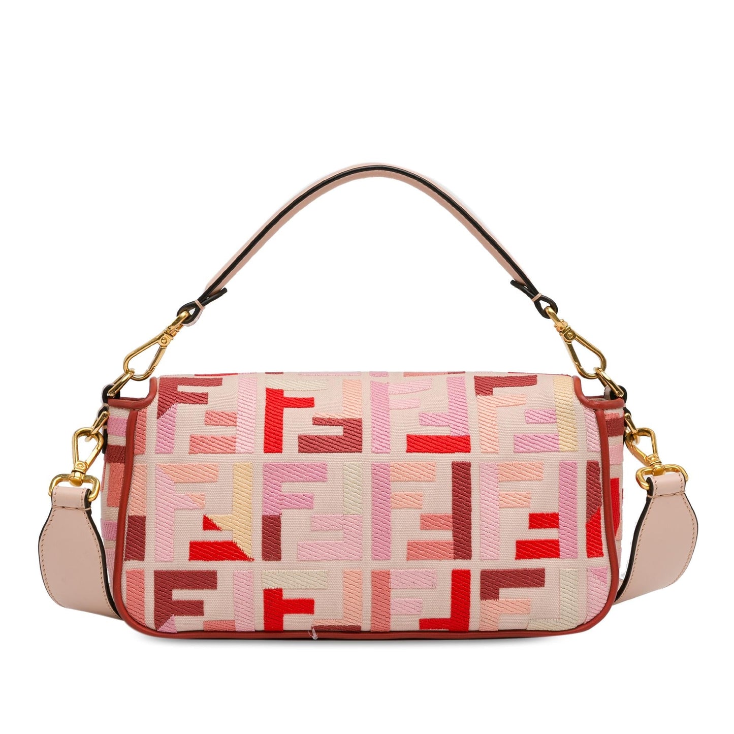 Luxury FendiZucca Embroidered Canvas Baguette Satchel (SHG-Rvfwx2)