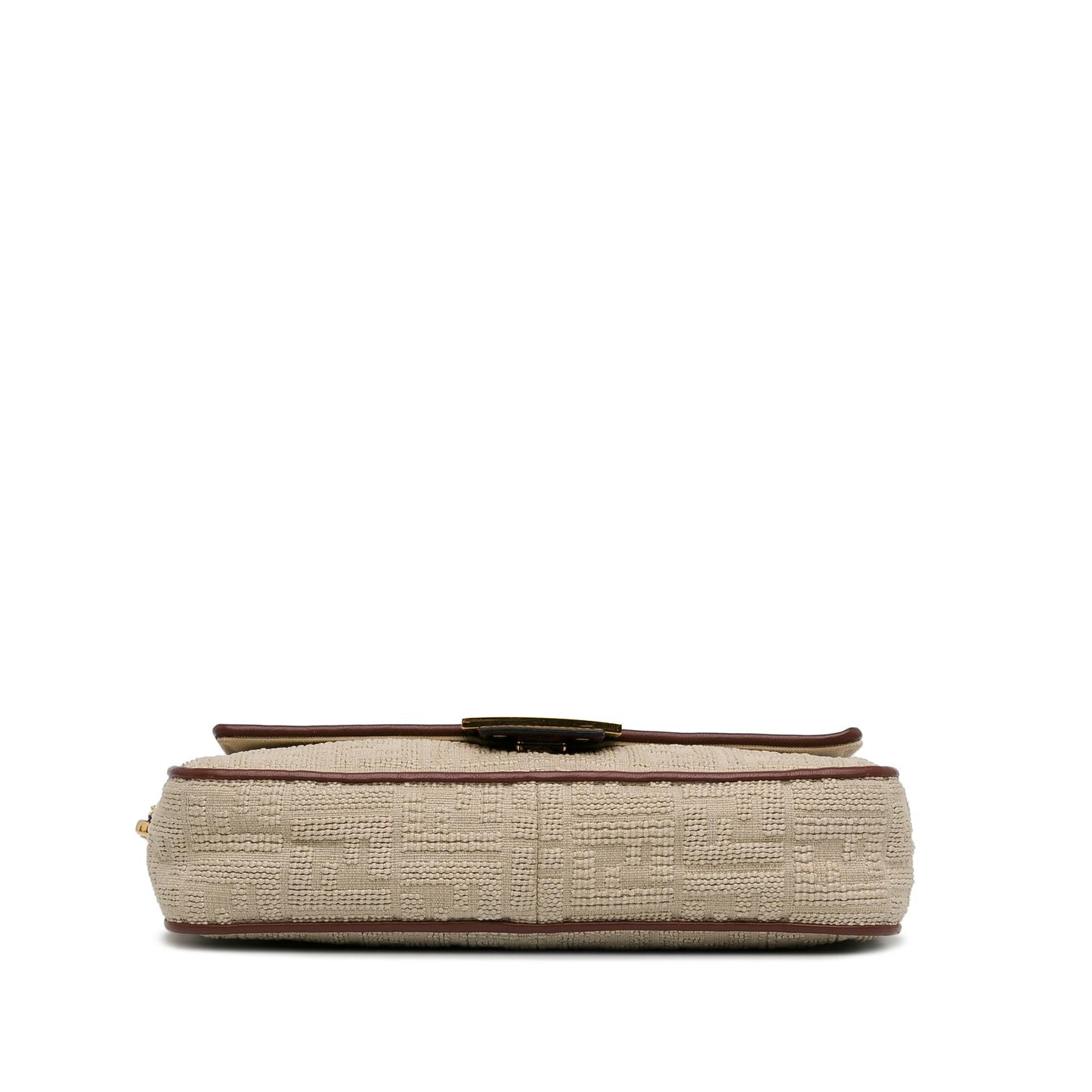 Luxury FendiZucca Embroidered Canvas Baguette Satchel (SHG-EhV62g)