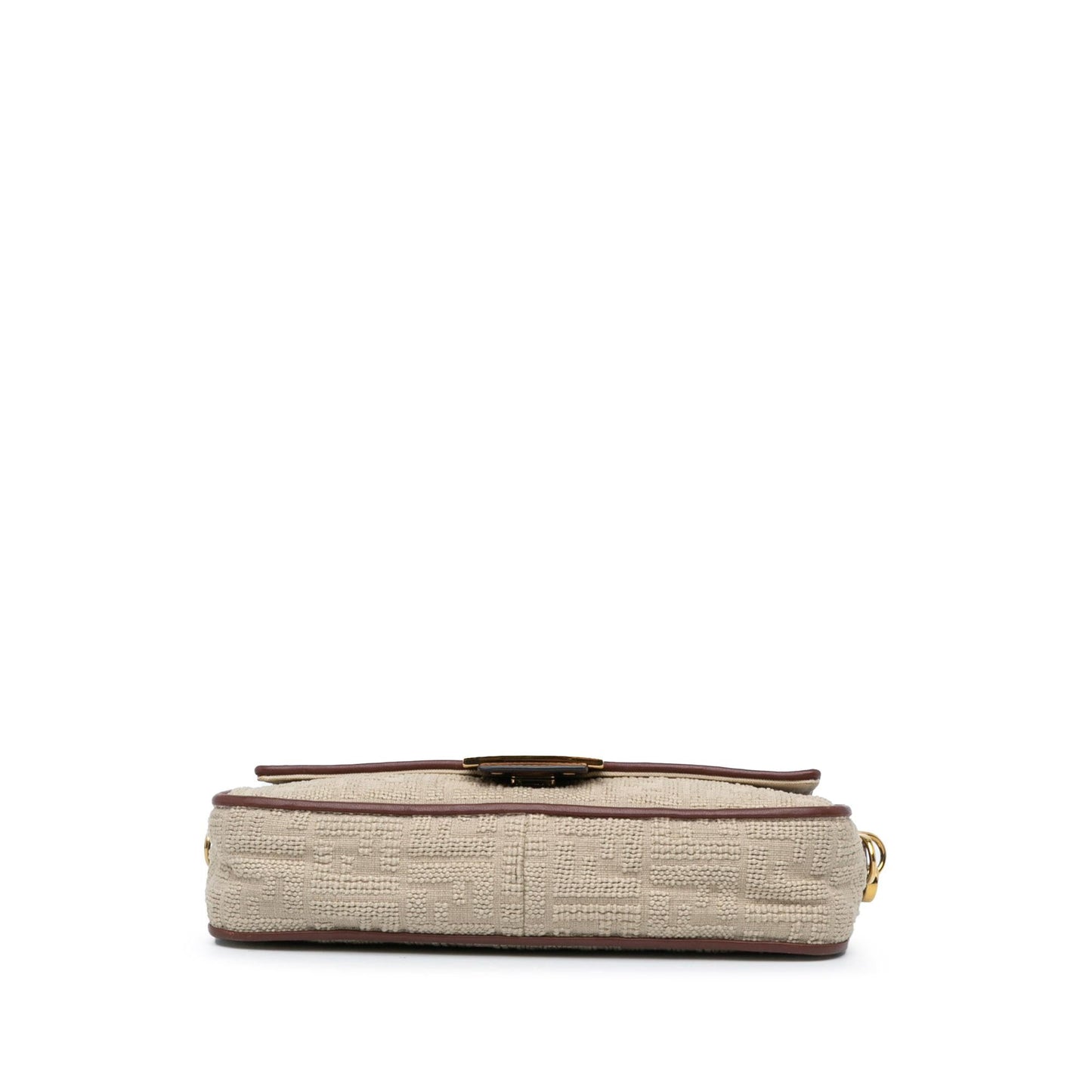 Luxury FendiZucca Embroidered Canvas Baguette Satchel (SHG-CbXmDx)