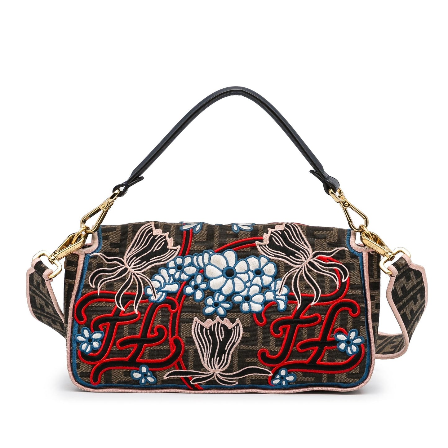 Luxury FendiZucca Embroidered Karligraphy Baguette (SHG-tbdDOJ)